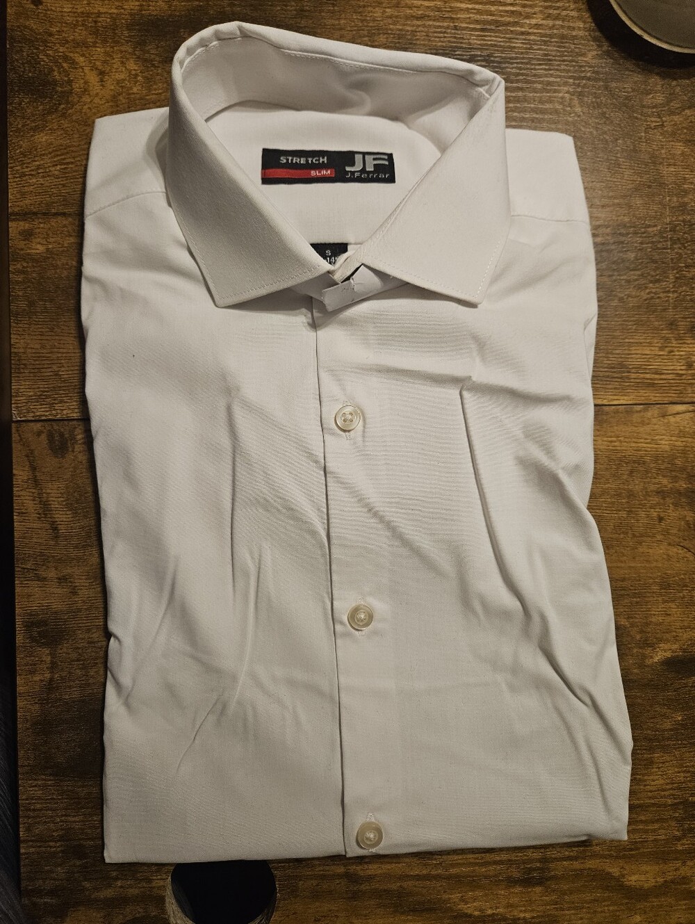 J. Ferrar Mens Slim Fit 14-14.5 32/33 White Stretch Long Sleeve Dress Shirt NWT